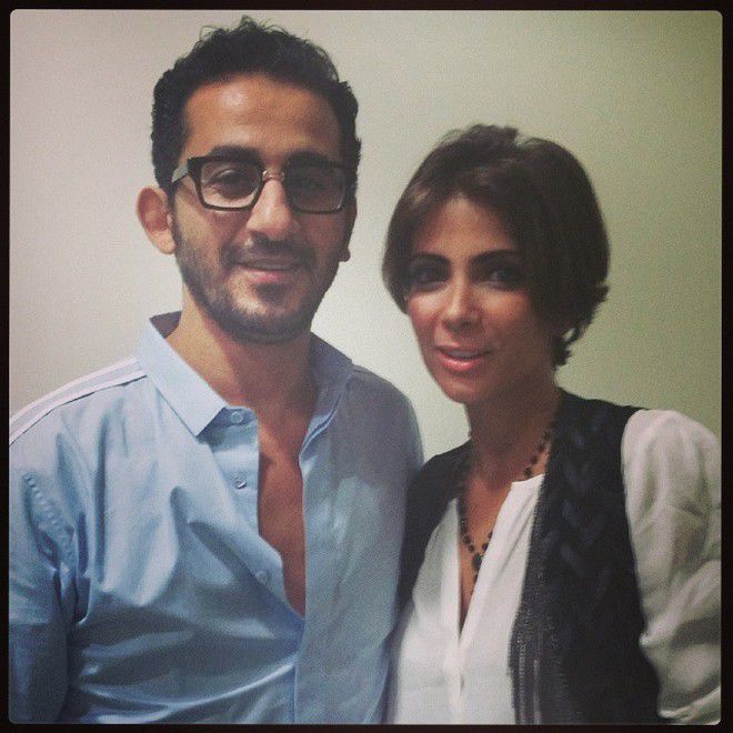 الفنانة المصرية منى زكي وزوجها الفنان المصري أحمد حلمي