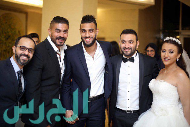 احمد الشناوى و خالد سليم و حمدى بدر مع العروسن