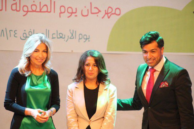 تكريم همام من قبل سمو الأميرة غيداء طلال بمناسبة دعمه ليوم الطفولة العالمي