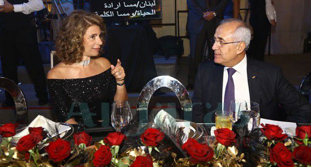 رئيس الجمهورية اللبنانية الأسبق العماد ميشال سليمان مع السيدة لمى سلام