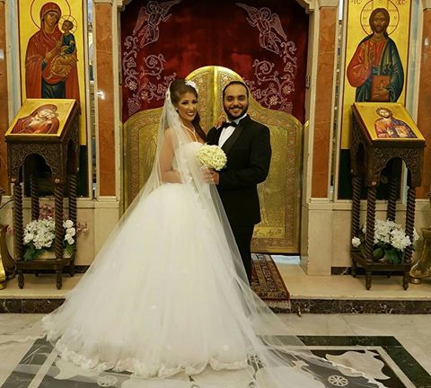 فادي الشامي ودانا الخوري يوم زفافهما