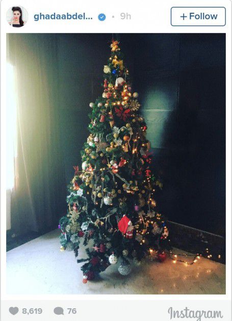شجرة عيد الميلاد في منزل غادة عبد الرازق