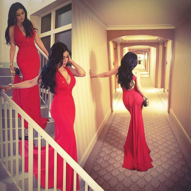 النجمة اللبنانية هيفا وهبي بفستان أحمر رائع