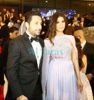 الإعلامي اللبناني وسام بريدي وعارضة الأزياء التونسية ريم السعيدي في حفل (جوائز الموسيقى العربية)