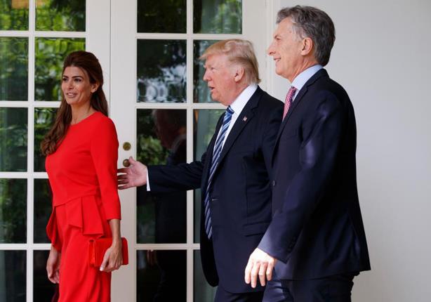 دونالد ترامب برفقة الرئيس الارجنتيني وزوجته السورية