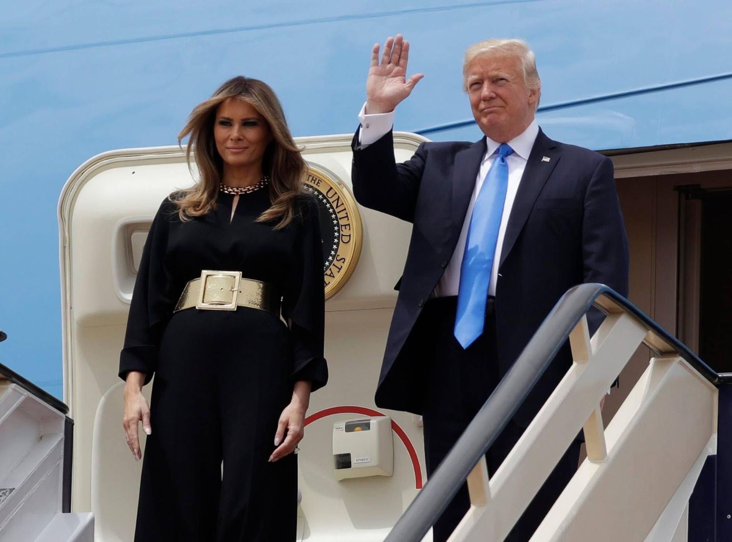 الرئيس الأميركي دونالد ترامب وزوجته ميلانا في السعودية