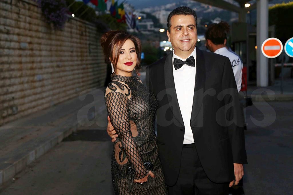 النجمة اللبنانية ماغي بو غصن والمنتج جمال سنان