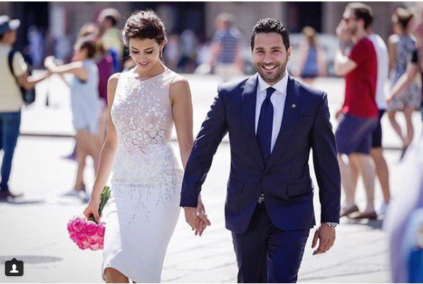 وسام بريدي وريم السعيدي بعد زواجهما مدنياً في ميلانو