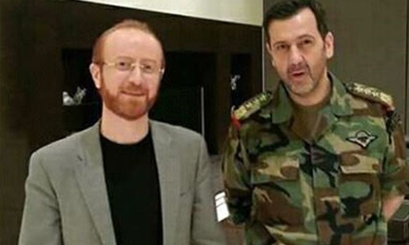 العميد السوري ماهر الأسد والنجم السوري مصطفى الخاني