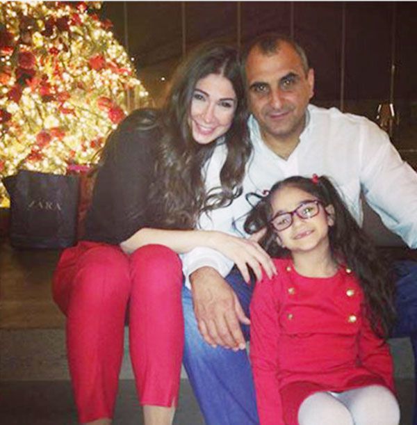 ديما صادق مع زوجها أحمد الحاج وابنتهما