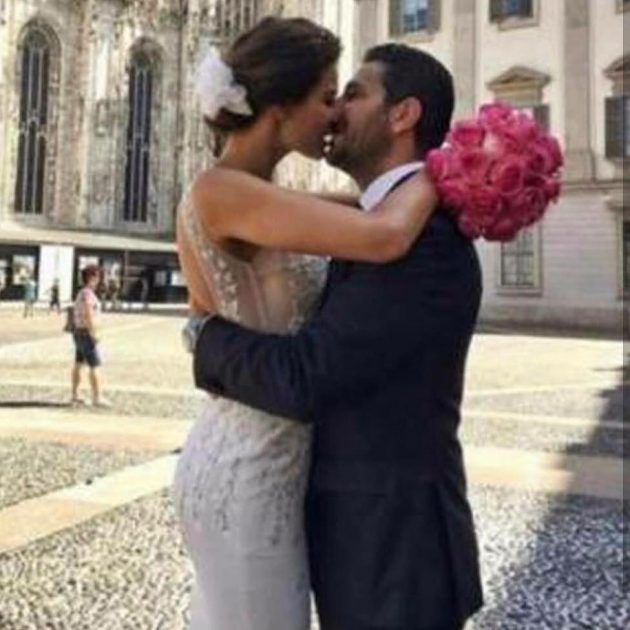 ريم السعيدي وقبلة رومانسية لوسام بريدي بعد زواجهما