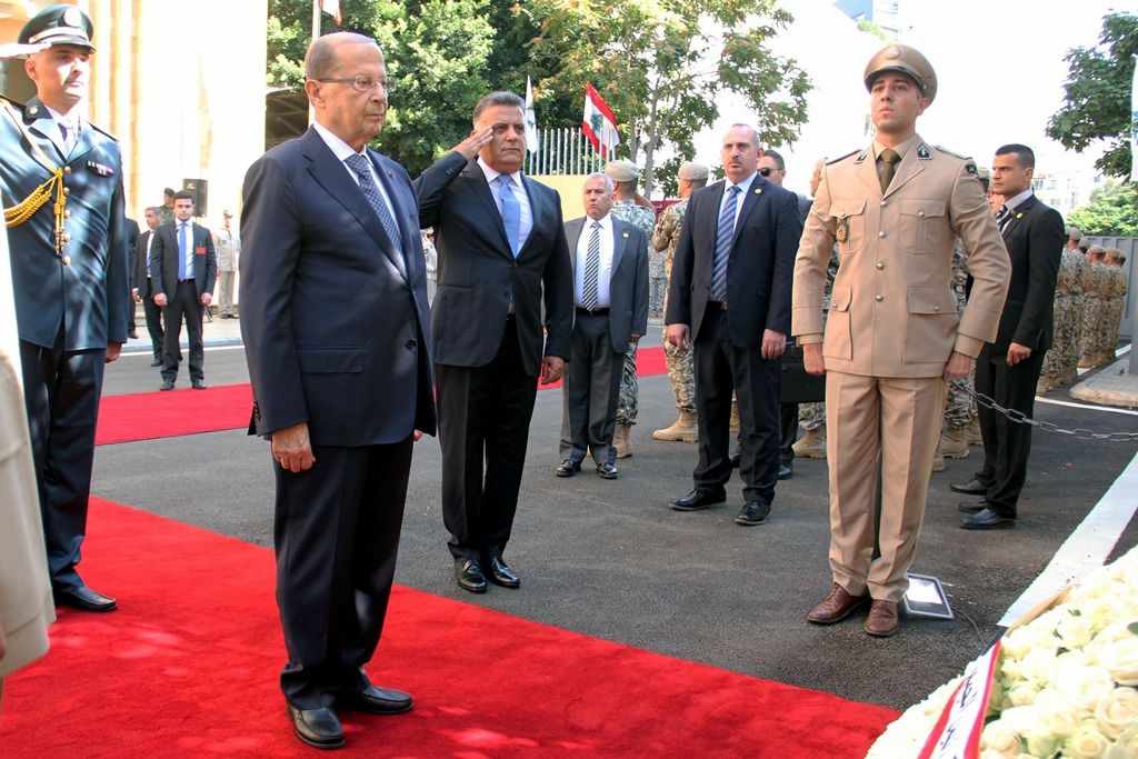 رئيس الجمهورية اللبنانية كيشال عون ومدير الأمن العام اللواء عباس ابراهيم