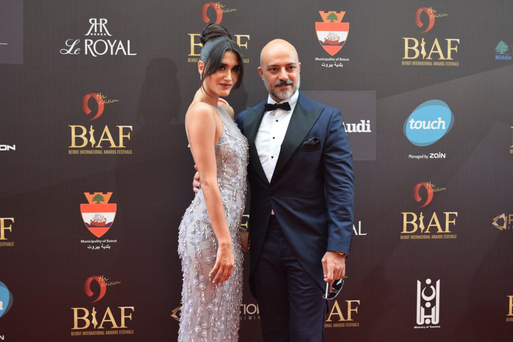الممثل اللبناني كميل متى وزوجته