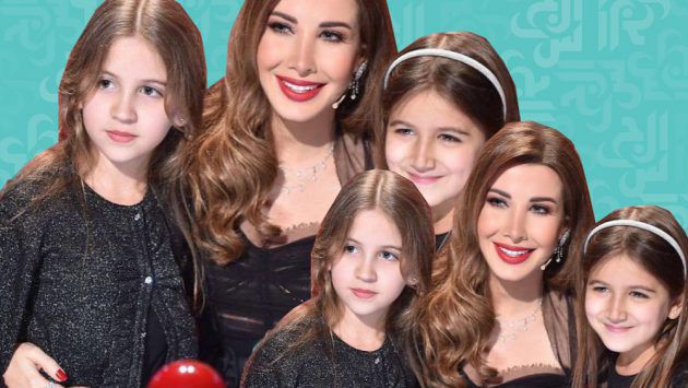النجمة اللبنانية نانسي عجرم مع ابنتيها