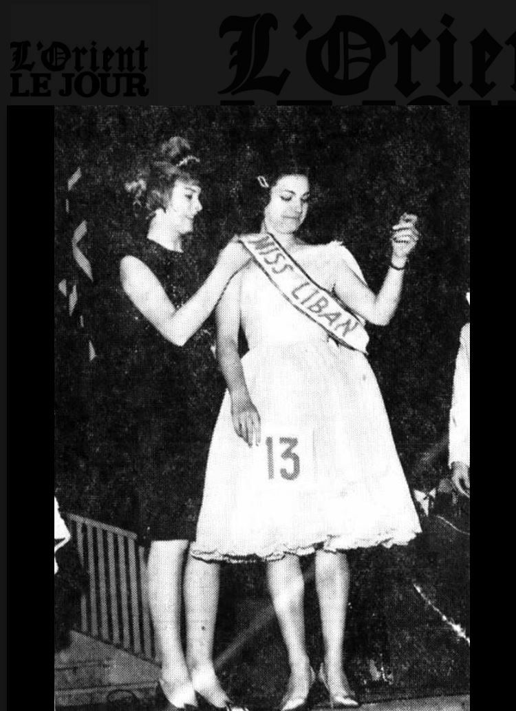 ليلى انتاكي ملكة جمال لبنان 1961 الصورة من الاوريون لوجور