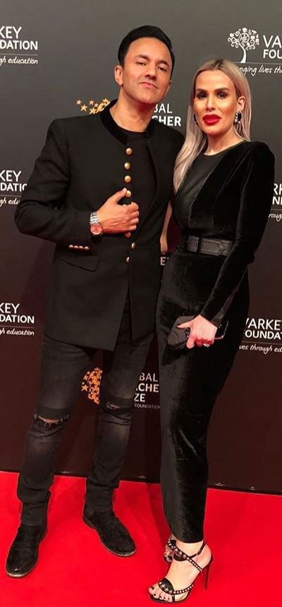 مصممة الأزياء ليلى خياط مع زوجها الموسيقي والمغني العالمي ريدوان