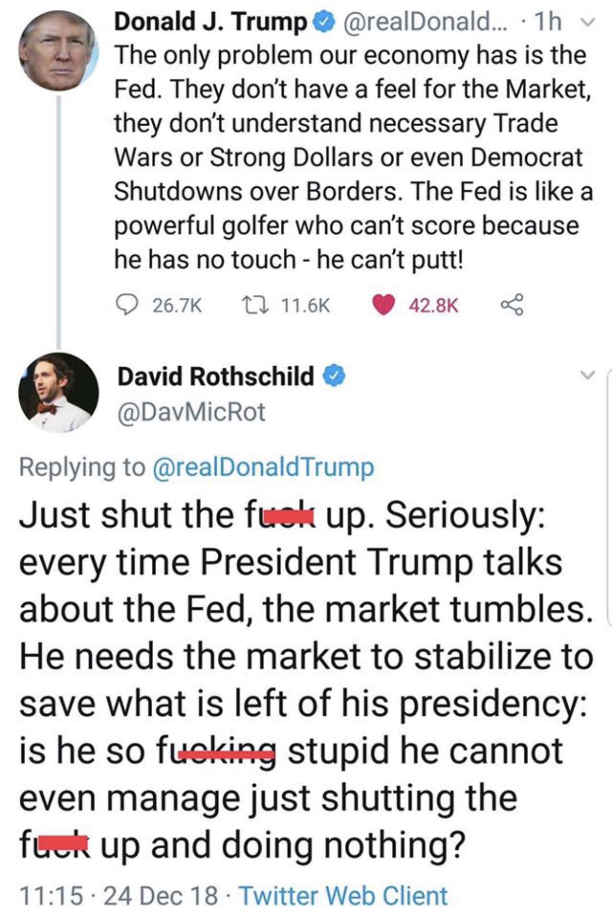 تعليق ديفيد روتشيلد على دونالد ترامب