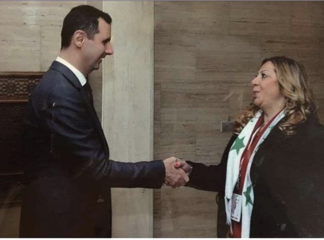 غادة بشور مع بشار الأسد