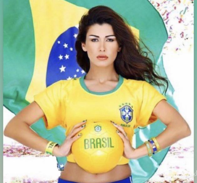 نادين الراسي تشجع برازيل